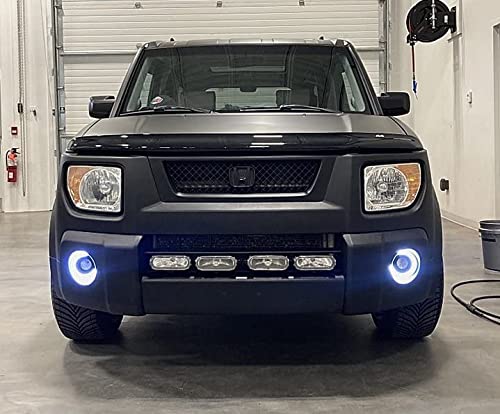 BLINGLIGHTS White LED Halo Fog Lights Driving Lamps Compatible With 2003-2011 Honda Element
