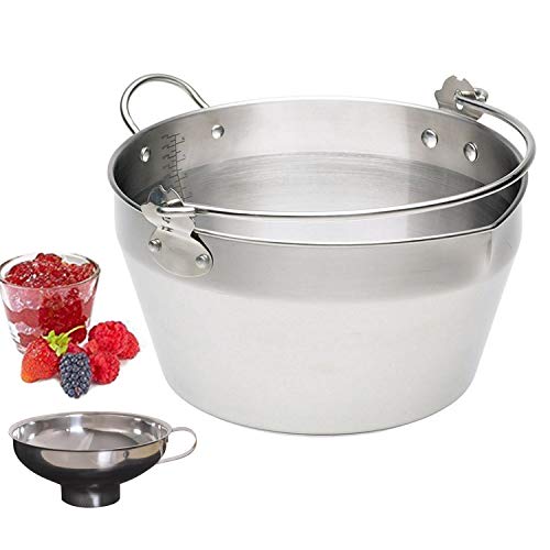 Large Maslin Pan Jam Making Pot With Stainless Steel Jam Chutney Funnel-Home Made Jam Canning Tools