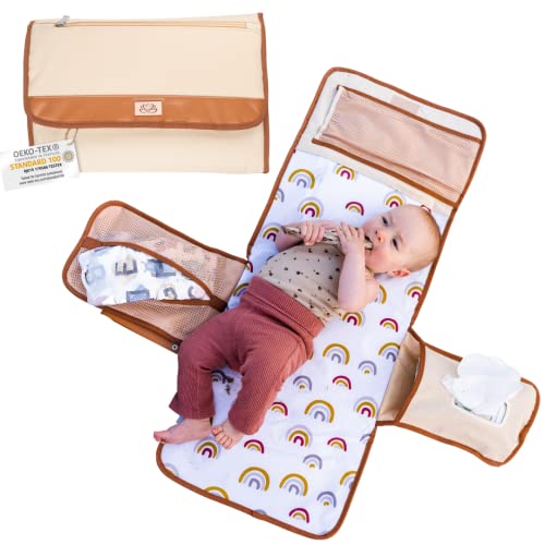 LilyMoon Portable Diaper Changing Pad  Non-Toxic, Oeko-TEX Certified - Designer Baby Changing Pad Portable Changing Pad for Baby, Foldable, Waterproof and Wipeable, Smart Travel Changing Pad