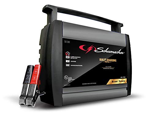 Schumacher SC1301 Fully Automatic Battery Charger, Maintainer, and Auto Desulfator - 6/3 Amp, 6/12V - For Cars, Motorcycles, Lawn Tractors, Power Sports
