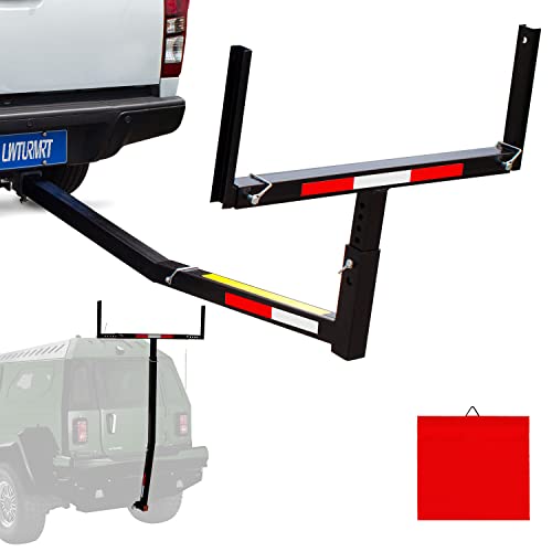 LWTURMRT Pickup Truck Bed Extender Adjustable and DeformableHeavy Duty Steel Hitch Mount Truck Bed Extender for Ladder, Rack, Canoe, Kayak, Long Pipes and Lumber
