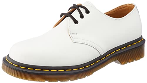 Dr. Martens Unisex 1461 Quad Oxford, White Polished Smooth, 7 US Men