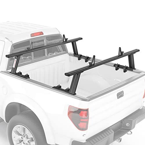 AA-Racks Model APX2502-BLK Low-Profile Utility Aluminum Pick-Up Truck Ladder Rack with Load Stops