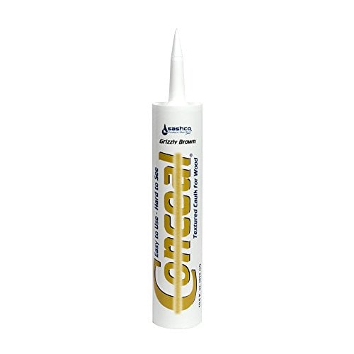 Sashco - 46090-12 Conceal Textured Wood Caulking, 10.5 Ounce Tube, Grizzly Brown (Pack of 12)