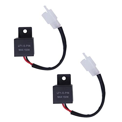 2pcs LED Flasher Relay 2 Pin,12V Relay with Harness for Motorcycle LED Flash Turn Signal Control Relays