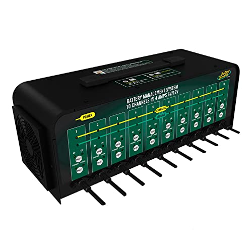 Battery Tender 10 Bank Battery Charger and Maintainer, 12 or 6 Volt 4 AMP for Charging Automotive and Marine Batteries
