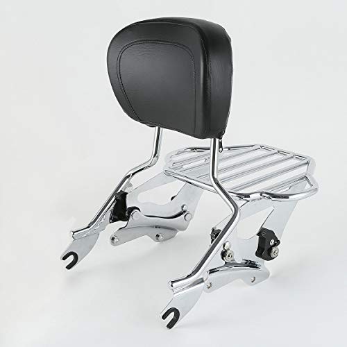 TCMT Detachable Passenger Backrest Sissy Bar With 2-Up Luggage Rack 4 Point Docking Hardware Kits Fits For Harley Touring Touring CVO Road Glide Street Glide Road King Electra Glide 2014-2023