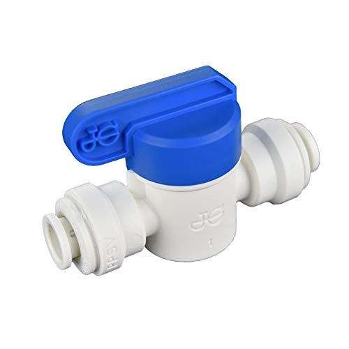 John Guest Speedfit 1/4 Inch Shut Off Valve, Push to Connect Plastic Plumbing Fitting, PPSV040808W