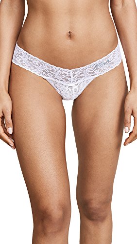 hanky panky Women's Mrs Low Rise Thong, White/Baby Blue, One Size