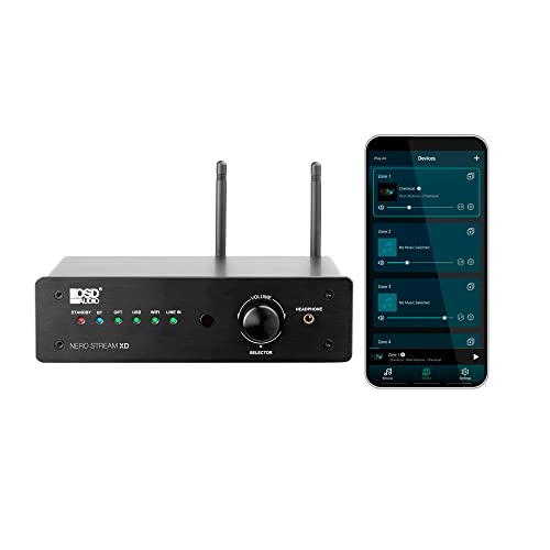 Nero Stream 200W App Controlled Power Amplifier, 2 Channel Class D, Built-in DAC, WiFi Bluetooth Optical USB RCA Inputs - OSD Audio