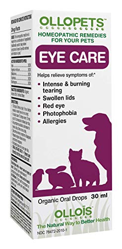 OLLOPETS Eye Care, Organic Homeopathic Remedy for All Pets, 1 Fl Ounce