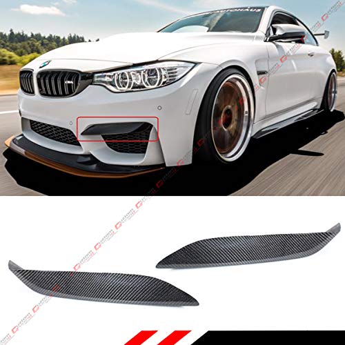 Carbon Fiber Front Bumper Air Vent Eyelid Cover Lips Fang Compatible With 2015-19 BMW F80 M3 & 15-20 BMW F82 F83 M4