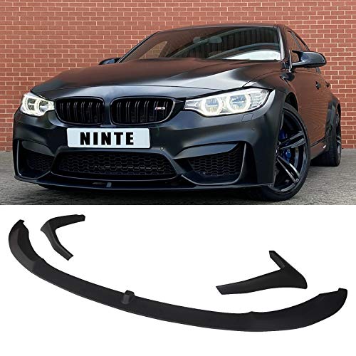 NINTE Front Lip Fits for 2015-2020 BMW F80 M3 F82/F83 M4, MP Style ABS Matte Black Warrior Front Bumper Spoiler Splitter