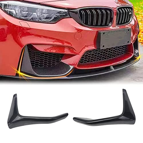 ZZDSNJ 2 Piece Carbon Fiber Style Front Bumper Splitters Lip for 2014-2020 BMW F80 M3 F82 F83 M4