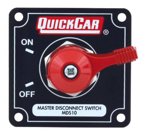 QuickCar Racing Products 55-010 Red 2-1/2" High x 2-1/2" Wide Handle Battery Master Disconnect Switch with Black Mounting Panel