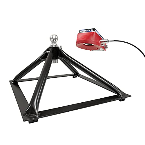 ANDERSEN HITCHES | Rail Mount Hitch Kit | Towing Accessories | 11-1/2" Tall Base, 20,000 lbs GTWR, 4,500 lbs tongue weight | Fifth Wheel Black Rail Mounting | RV Camper Gooseneck Adapter | 3200