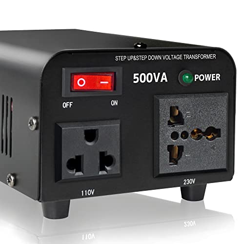 Yinleader 500W Voltage Transformer Power Converter(220V to 110V, 110V to 220V) Step Up/Down Converter 110/120 Volt - 220/240 Volt