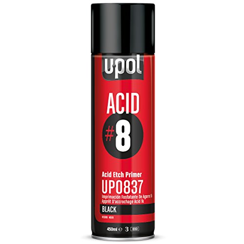 U-POL 0837 Black Acid#8 Etch Primer 450ml Aerosol, 12.7 Fluid_Ounces