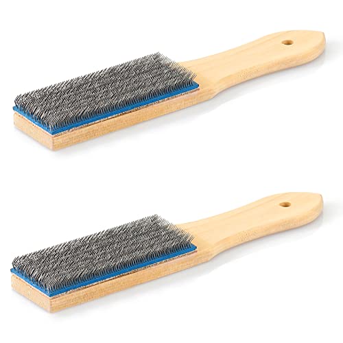 File Card Brush Steel Card File Brush Cleaner Remove Chip Metal Bits Cleaning 8.26 Inch Length, 2 Pieces