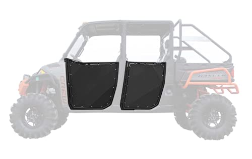 SuperATV Aluminum Doors for 2013+ Polaris Ranger XP 900 Crew | Automotive-style Latch for Easy Entry and Exit | Multi-Bend Aluminum Construction | 4-Door | Powder-Coated for Durability