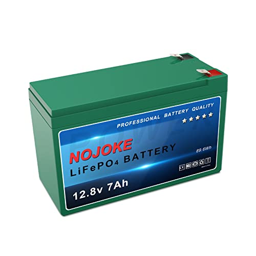 Nojoke 12V 7Ah Battery 4000+ Cycles 12V LiFePO4 Battery for Alarm System, Fish Finder, Kids Power Wheel, UPS, Motorcycle,Lawnmower