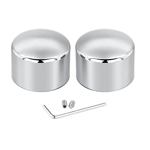 Amazicha Chrome Front Axle Nut Cover Axle Caps Compatible for Harley Touring Softail Electra Road Glide Sportster 08-later