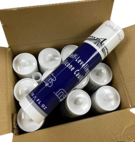 Class A Customs 1 Case of 12 Tubes RV Self Leveling Caulk for RV Camper Rubber Roof Repair