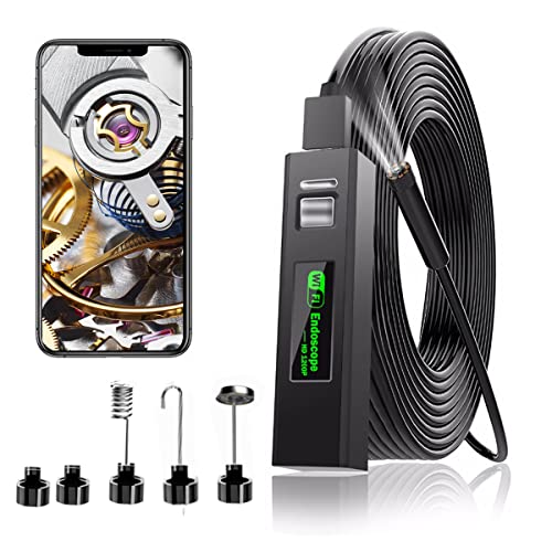 Wireless Endoscope Camera 1200P HD USB Borescope Inspection Camera IP67 Waterproof Snake Camera with LED Light for iPhone/Android/iOS/Windows/Mac/Tablet/PC (6.5FT)