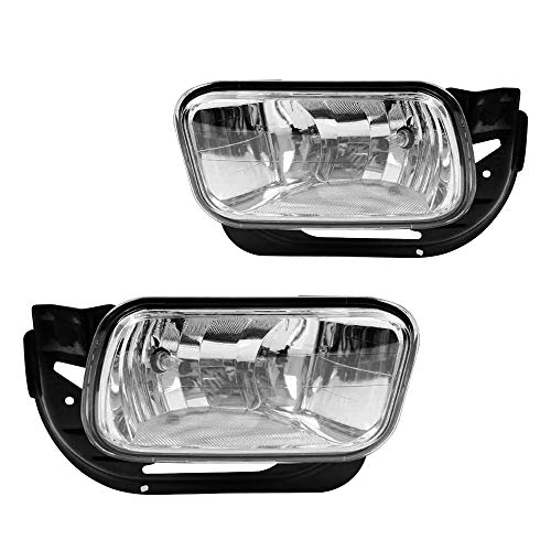 Driving Fog Lights Lamps Replacement for 2009-2012 Dodge Ram 1500, 2010-2018 Dodge Ram 2500 3500 with H10 12V 42W Halogen Bulbs & Bracket (Clear Lens)