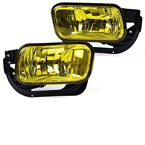 G-PLUS Front Bumper Fog Lights Assembly Compatible With 2009-2012 Dodge RAM 1500 Yellow Lens Driving Fog Lamps w/Bracket + H10 12V 42W Halogen Bulbs