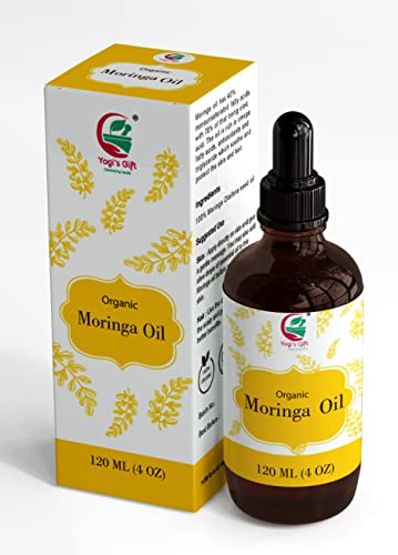 Moringa oil for Face & Skin | 100% Pure Moringa Oleifera Seed oil | Anti ageing oil | Natural Moisturizer | Aceite De Moringa 4 fl oz/ 120 ml| by Yogi's Gift