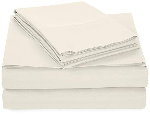 Ras Dcor Linen Sheets for Motorhomes & Camper Beds,RV Sheets 60x80 Camper Queen,Fit up to 8 Inch Deep Brushed Microfiber, Ivory - 4 Piece Sheet Set