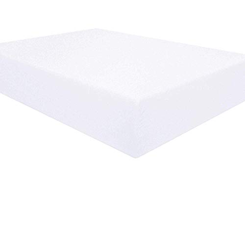 1-PC Fitted/Bottom Sheet Luxury Soft 600 Thread Count 100% Egyptian Cotton Queen Fitted Sheet with Elastic All Around - Fits Mattress Upto 8-10 inches, White Solid