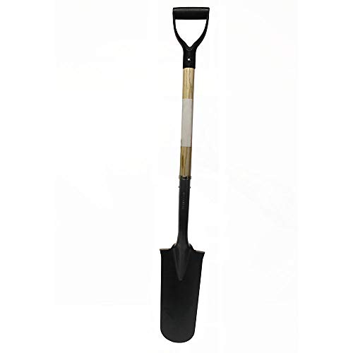 Super Duty Multi Purpose Garden Spade Root Cutter Shovel Long Wood Handle Transplanting with Cushioned D Grip Gardening Digging Weeding Tool Camping