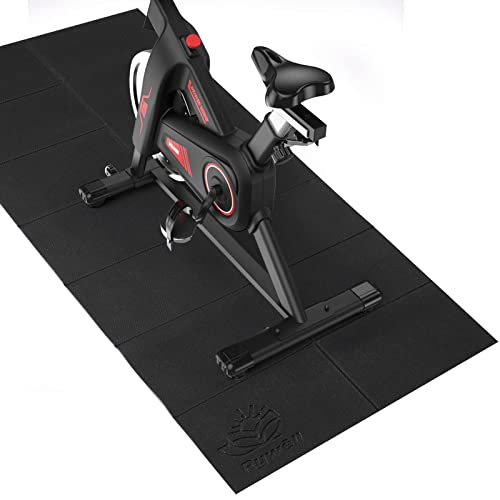 RywellBike Mat Compatible with Peloton Original Bike,68"x24" High-Density Durable Workout Mat,Foldable Non-Slip & Waterproof Exercise Equipment Mat Accessories for Cycling Home Gym