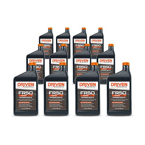 Driven Racing Oil FR50 Street Performance Motor Oil Synthetic 5w-50 (12 Quart Case) Ideal for crate up to Ford Coyote engines