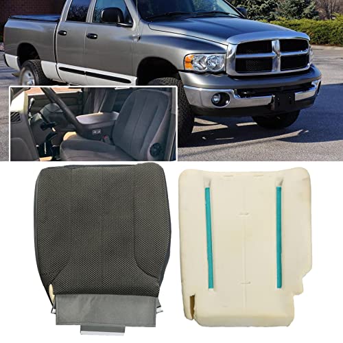 munirater Driver Side Cloth Seat Cover with Foam Cushion Replacement for 2002-2005 Dodge Ram SLT ST 1500 2500