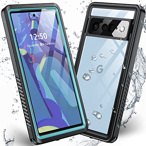 Nineasy for Google Pixel 6 ProCase Waterproof, 360 Full Body Protection Built-in Screen Protector Heavy Duty Cover IP68 Underwater Shockproof Protective Phone Case for Pixel 6 Pro 6.7 5G 2021 Blue