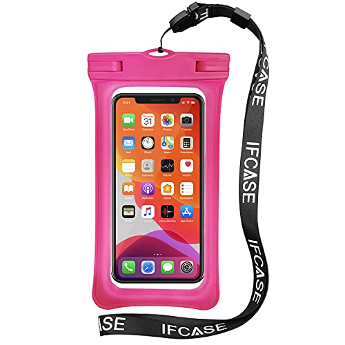 IFCASE Universal Waterproof Case, TPU Phone Dry Bag Pouch for iPhone 14 Pro Max, 13 12 11 XR SE, Google Pixel 7 Pro 6a 6, LG Stylo 6 5, V60 Thinq (Rose)