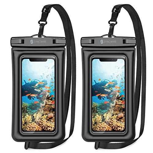 Syncwire Waterproof Phone Pouch, 2 Pack IPX8 Universal Waterproof Case Underwater Dry Bag Compatible with iPhone 13 12 Pro Max SE2 11 Pro XR X 8 7 6s Plus Galaxy S21 S10 Note 10 Google Pixel Up to 7"