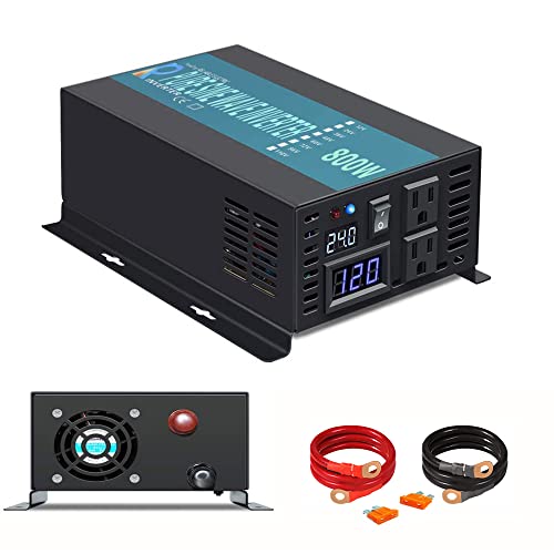 WZRELB Backup Power Off Grid Pure Sine Wave Inverter 800W 24Vdc to 120Vac 60Hz USA Outlets Power Converter, (RBP80024B1)