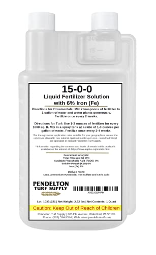 15-0-0-6 Fe - All Purpose Liquid Iron Fertilizer Solution for Darker, Greener Turf, Plants, and Shrubs (32 oz.)