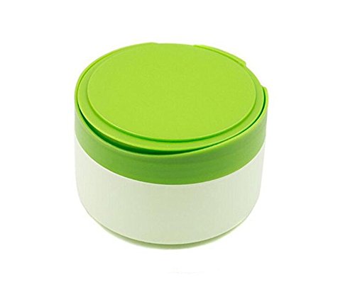 Green Plastic Empty Portable Baby Skin Care After-Bath Powder Puff Talcum Powder Case Container Dispensor Make-up Loose Powder Box Holder Bottle Container Travel Kit with Powder Puff and Sifter