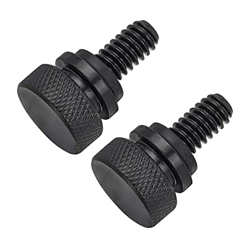 Amazicha Black Seat Bolt Screw Stainless Steel Quick Install 1/4"-20 Compatible for Harley Touring Softail Sportster Dyna Street Glide Road Glide Ultra Glide1996-2023,2PCS