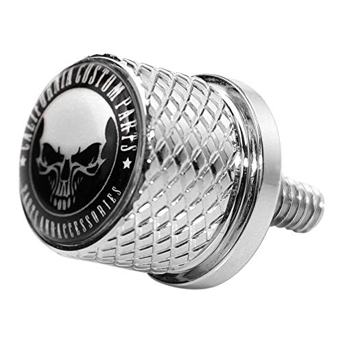 Stainless Knurled Fender Seat Bolt Screw 1/4"-20 Thread Compatible with Harley Sportster Touring Softail Dyna CVO Electra Glide Street Glide 1996-2020- Skeleton Skull