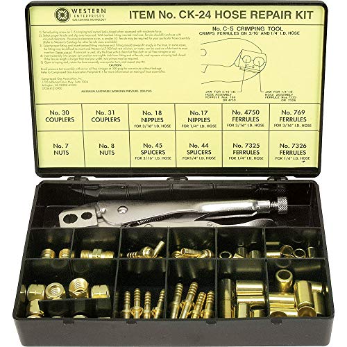Western Enterprises CK-24 Other Hose Repair Kits, Fittings/Crimping Tool/Full Color Label/Description Chart, 0.5 Length, B-Size