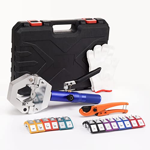 REDLOONG hydraulic hose crimper ac crimping tool machine with dies Handheld Hydraulic Hose Crimping Tool Hydra-Krimp 71500 Manual A/C Hose Crimper Kit Air Conditioning Repaire (71500 Blue)