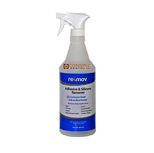 RE-MOV Adhesive & Silicone Remover, Ready-to-Use Non-Solvent Based - Spray 1 qt Bottle - Quart [Price is per Bottle] 