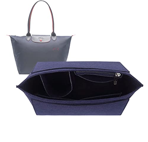 Lckaey bag Organizer Insert for longchamp le pliage organizer insert(Large) Handbags Organizer1012blue-M