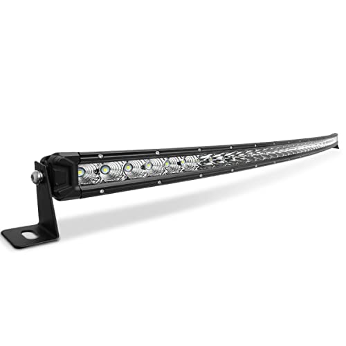 LED Light Bar Curved 52Inch, LIGHTPLUS Single Row 480W Flood Spot Combo Beam Led Bar Driving Lights Boat Lights Off Road Lights for Trucks Jeep Boats ATV UTV SUV